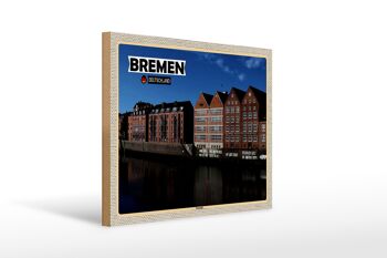 Panneau en bois villes Brême Allemagne Neustadt 40x30cm 1