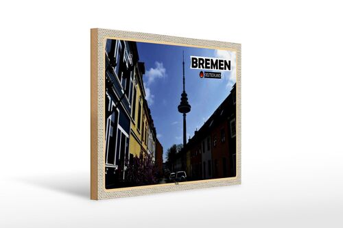 Holzschild Städte Bremen Deutschland Wallanlagen 40x30cm