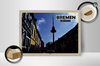 Panneau en bois villes de Brême Allemagne Wallanlagen 40x30cm 2