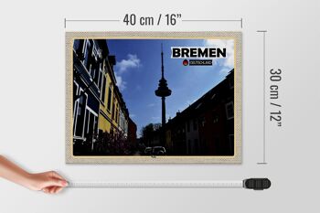 Panneau en bois villes de Brême Allemagne Wallanlagen 40x30cm 4