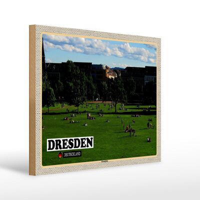 Cartel de madera ciudades Dresde Alemania Alaunplatz 40x30cm