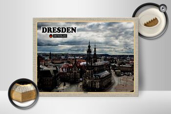 Panneau en bois villes Dresde Allemagne vieille ville 40x30cm 2