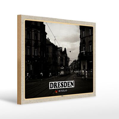 Wooden sign cities Dresden Germany Cotta 40x30cm gifts