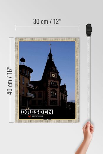 Panneau en bois villes Dresde Allemagne mairie Plauen 30x40cm 4