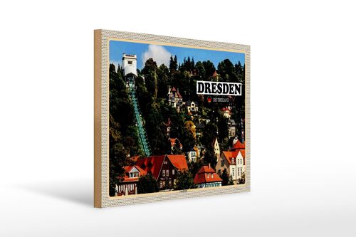 Holzschild Städte Dresden Deutschland Loschwitz 40x30cm