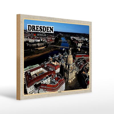 Holzschild Städte Dresden Deutschland Neustadt 40x30cm