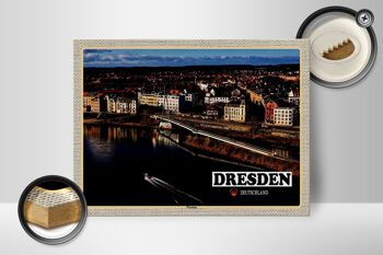 Panneau en bois villes Dresde Allemagne Pieschen 40x30cm 2