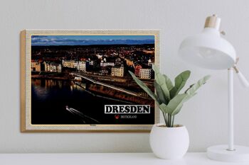 Panneau en bois villes Dresde Allemagne Pieschen 40x30cm 3