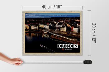 Panneau en bois villes Dresde Allemagne Pieschen 40x30cm 4