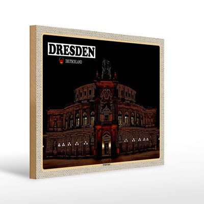 Cartello in legno città Dresda Svizzera Sassone 40x30cm