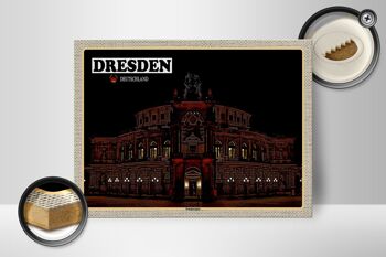Panneau en bois villes Dresde Suisse saxonne 40x30cm 2