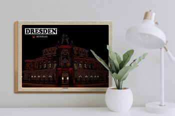 Panneau en bois villes Dresde Suisse saxonne 40x30cm 3