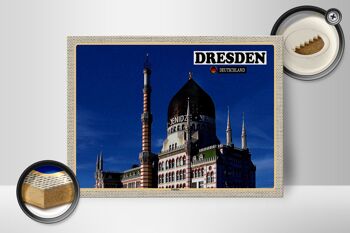 Panneau en bois villes Dresde Allemagne Yenizde 40x30cm 2