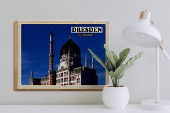 Panneau en bois villes Dresde Allemagne Yenizde 40x30cm 3