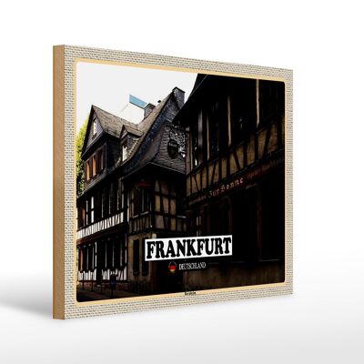 Holzschild Städte Frankfurt Bornheim Altstadt 40x30cm