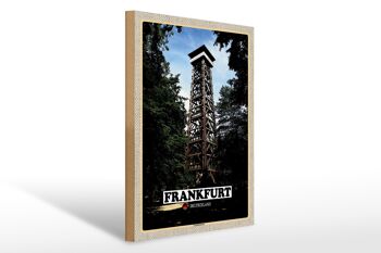 Panneau en bois villes Francfort Allemagne Tour Goethe 30x40cm 1