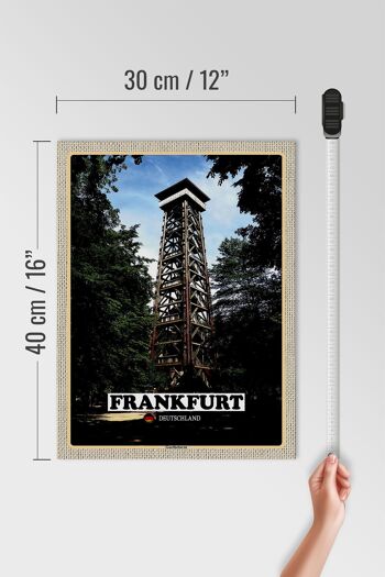 Panneau en bois villes Francfort Allemagne Tour Goethe 30x40cm 4