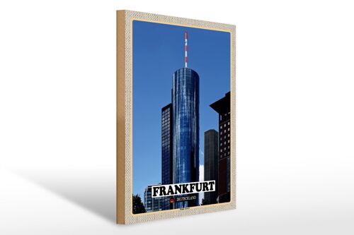 Holzschild Städte Frankfurt Main Tower Ausblick 30x40cm