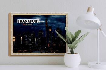 Panneau en bois villes gratte-ciel de Francfort 40x30cm 3
