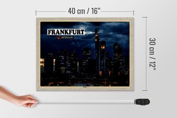 Panneau en bois villes gratte-ciel de Francfort 40x30cm 4