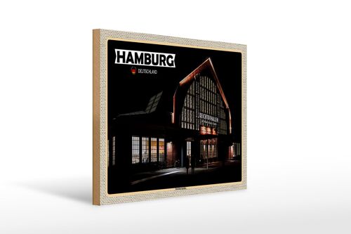 Holzschild Städte Hamburg Deichtorhallen Kunst 40x30cm