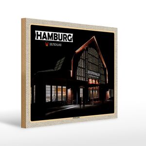 Panneau en bois villes Hambourg Deichtorhallen art 40x30cm