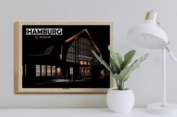 Panneau en bois villes Hambourg Deichtorhallen art 40x30cm 3