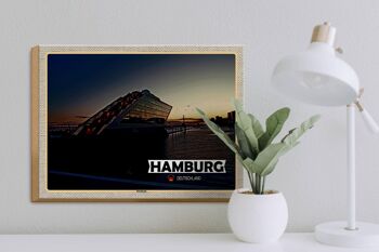 Panneau en bois villes Hambourg Dockland architecture 40x30cm 3