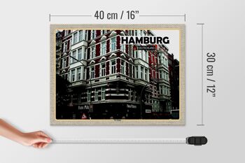Panneau en bois villes Hambourg St. Georg vieille ville 40x30cm 4