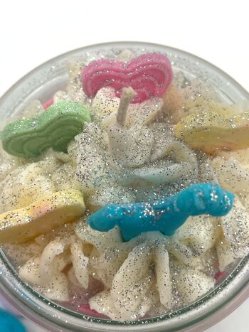 Bougie dessert "Fabulous Rainbow" parfum lilas - bougie parfumée dans un verre - cire de soja 6