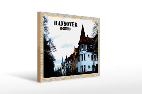 Holzschild Städte Hannover Kleefeld Architektur 40x30cm