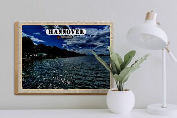 Panneau en bois villes Hanovre Maschsee nature 40x30cm cadeau 3