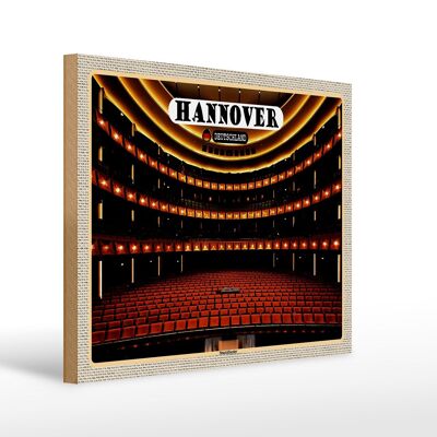 Cartello in legno città Hannover State Theatre 40x30 cm regalo