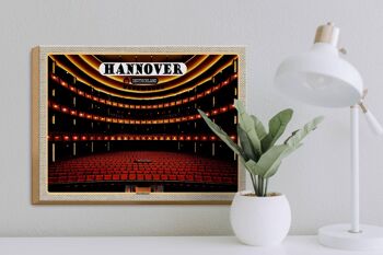 Panneau en bois villes Théâtre d'État de Hanovre 40x30cm cadeau 3