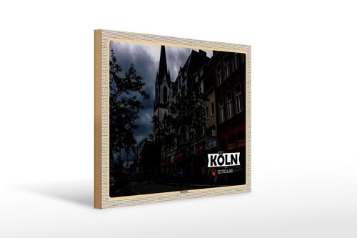 Holzschild Städte Köln Erhrenfeld Stadt Straße 40x30cm