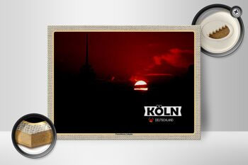 Panneau en bois villes Cologne tour TV Colonius 40x30cm cadeau 2