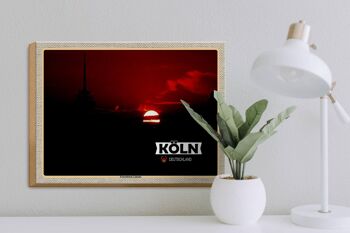 Panneau en bois villes Cologne tour TV Colonius 40x30cm cadeau 3