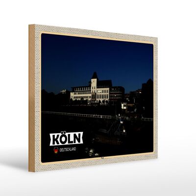 Letrero de madera ciudades Colonia Porz Rin edificio 40x30cm regalo