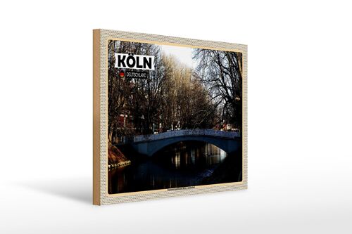 Holzschild Städte Rautenstrauchkanal Köln-Lindenthal 40x30cm