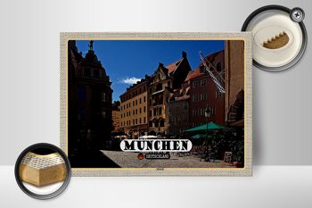 Panneau en bois villes Munich vieille ville auberge 40x30cm cadeaux 2