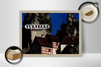 Panneau en bois villes Nuremberg Suisse franconienne 40x30cm 2