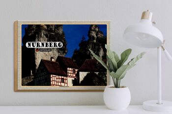 Panneau en bois villes Nuremberg Suisse franconienne 40x30cm 3