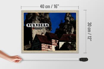 Panneau en bois villes Nuremberg Suisse franconienne 40x30cm 4