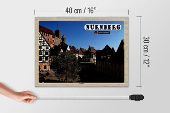 Panneau en bois villes Nuremberg Gostenhof vieille ville 40x30cm 4