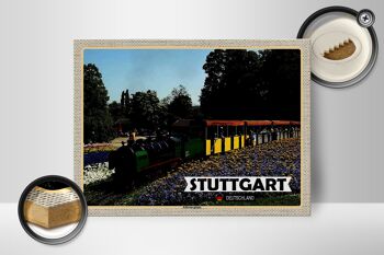 Panneau en bois villes Stuttgart Killesbergbahn Park 40x30cm 2