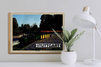 Panneau en bois villes Stuttgart Killesbergbahn Park 40x30cm 3