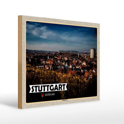 Holzschild Städte Stuttgart Ost Altstadt Natur 40x30cm