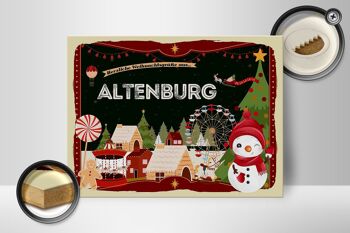 Panneau en bois Salutations de Noël ALTENBURG cadeau 40x30cm 2