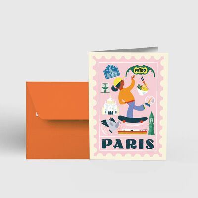 PARIS “skate” postcard