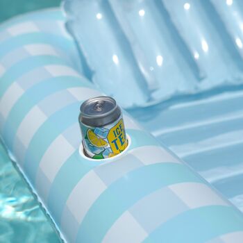 Tapis de plage et de piscine, piscine gonflable avec sous-verres, imprimé Vichy bleu 8